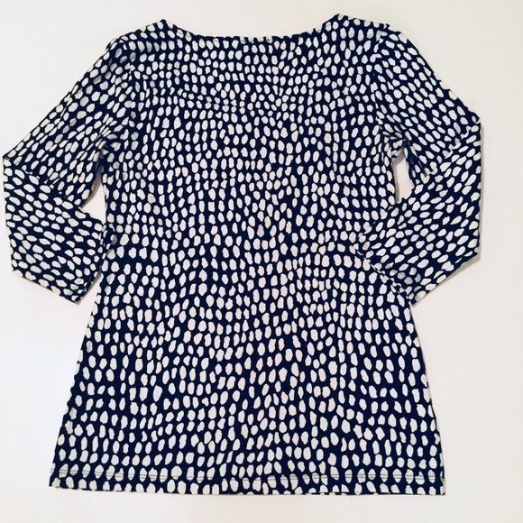 Ann Taylor Black & White Ruched Top Small - Picture 6 of 8